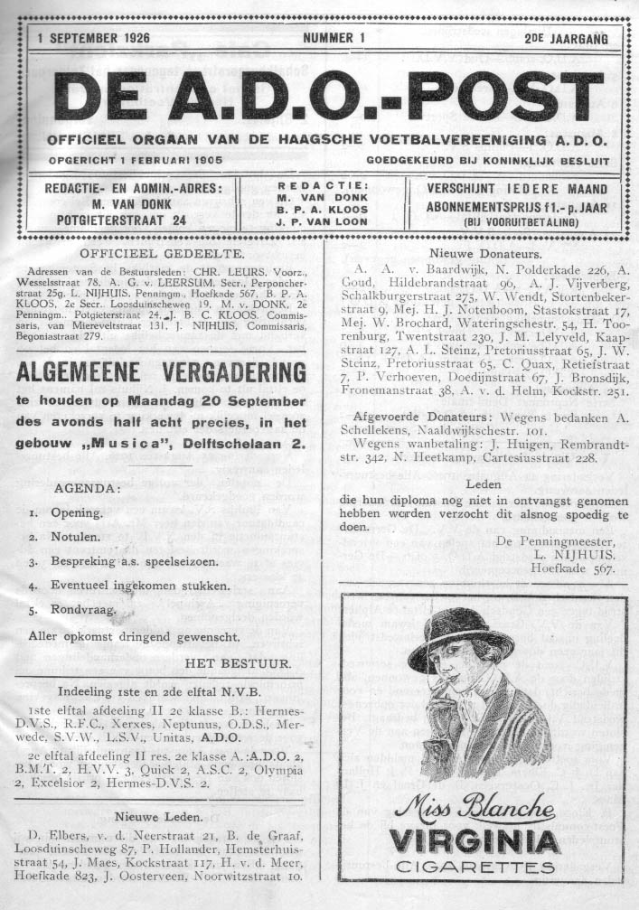 ADOpost 1 september 1926